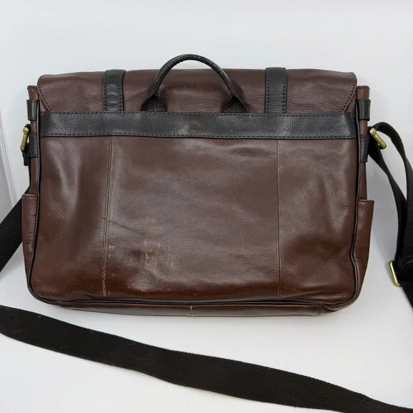 Fossil MBG9153 Estate Leather Messenger Bag Brown Laptop Crossbody - Picture 3 of 16